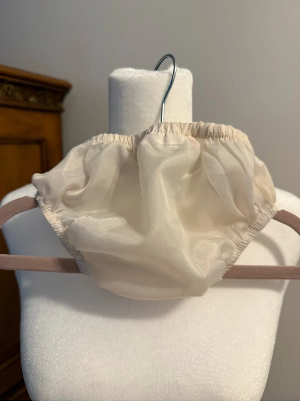 Bonnie Baby Shimmery Ivory Bow Layered Party Dress with Bloomers